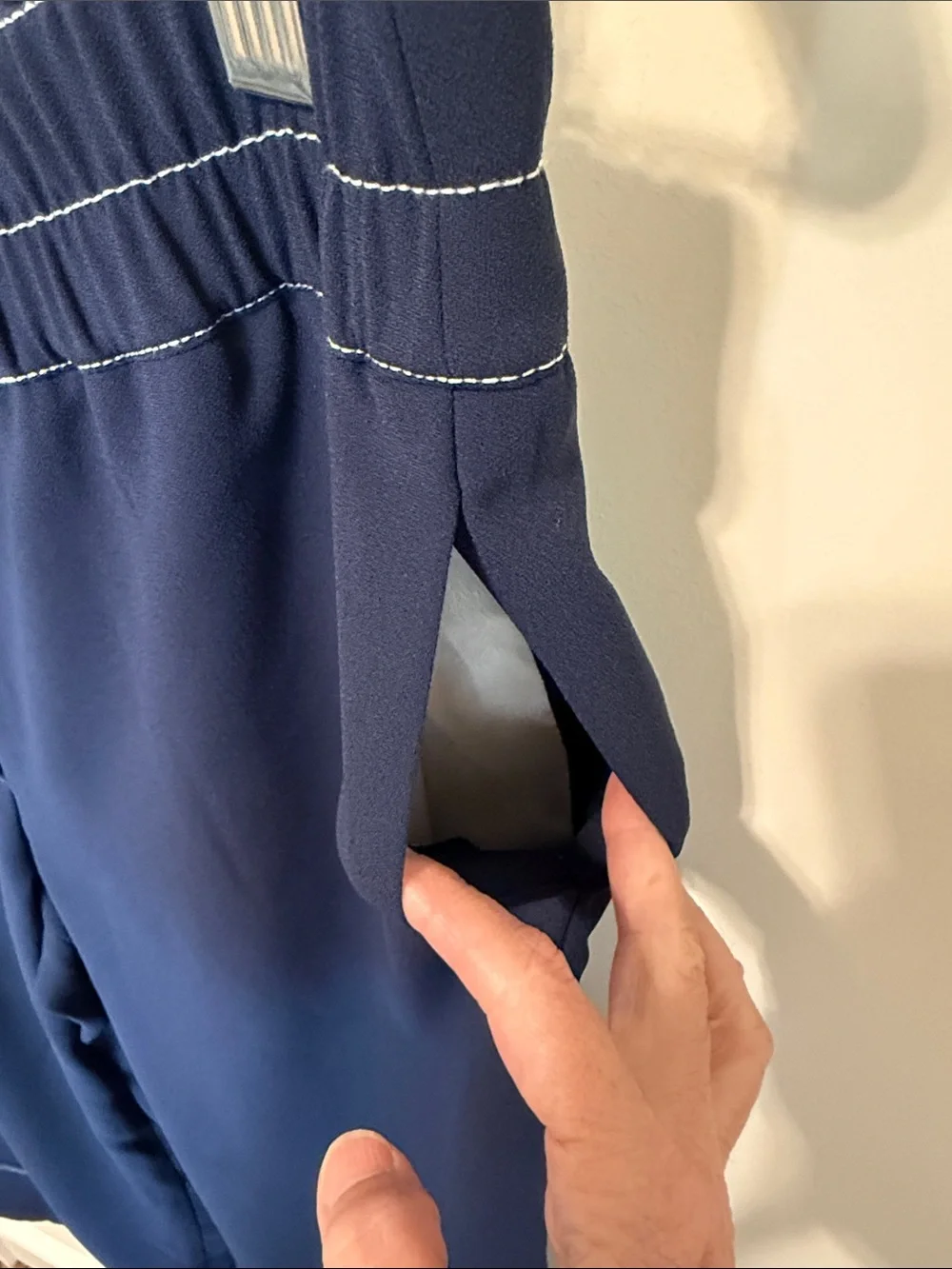 J. Crew Women’s Pull-On Navy Wide-Leg Crop Pants w/Contrast Stitching / Size 8